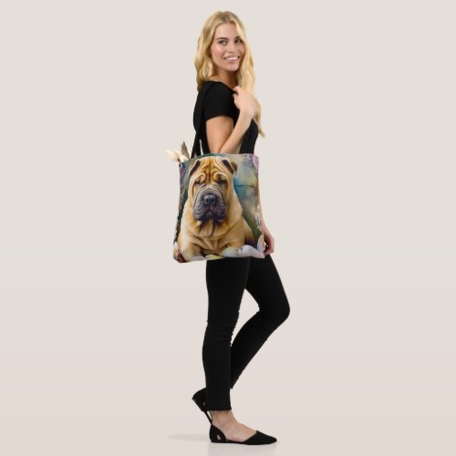 Shar Pei Dog with Easter Eggs Holiday  Tote Bag
