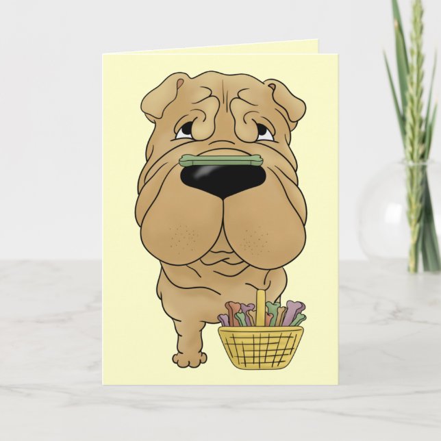 Shar-Pei - Easter Bone Hunt, Anyone? Holiday Card (Front)