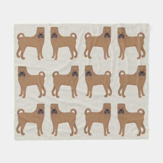Shar-Pei Fleece Blanket (Front (Horizontal))