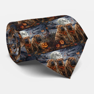 Shar Pei Halloween Spooky Neck Tie