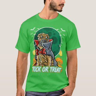 Shar Pei Happy Halloween Costume Vampire Trick or T-Shirt