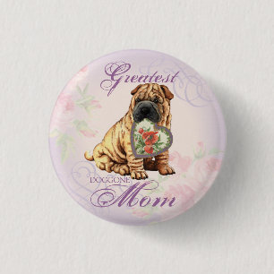 Shar-Pei Heart Mom Pinback Button