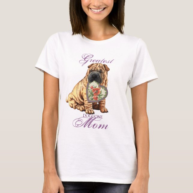 Shar-Pei Heart Mom T-Shirt (Front)