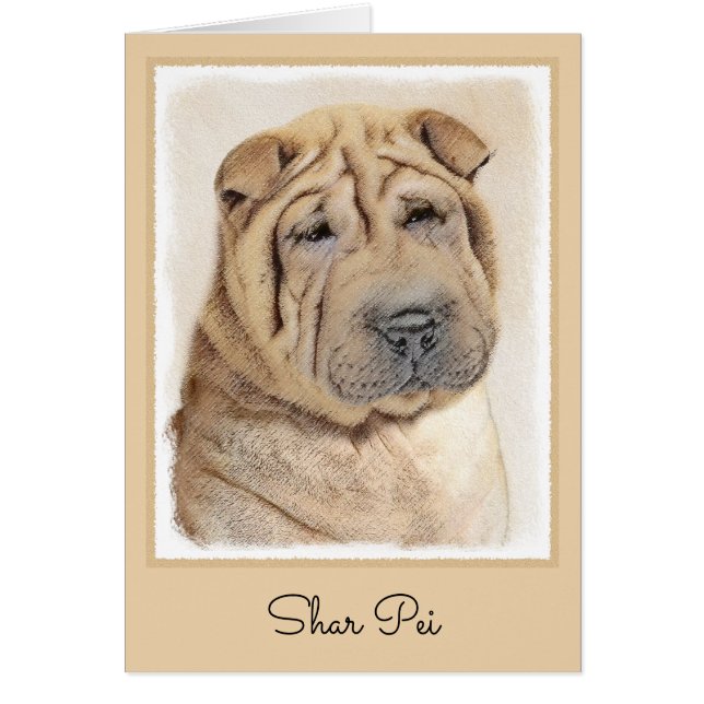 Shar Pei Painting - Cute Original Dog Art (Front)