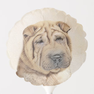 Shar Pei Painting - Cute Original Dog Art Balloon