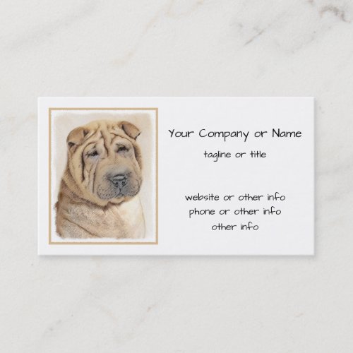 Shar Pei Painting _ Cute Original Dog Art Business Card