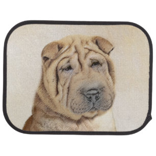 Shar Pei Painting - Cute Original Dog Art Car Floor Mat