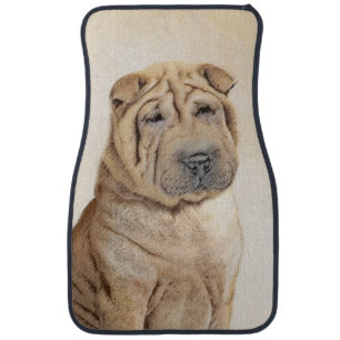 Shar Pei Painting - Cute Original Dog Art Car Floor Mat