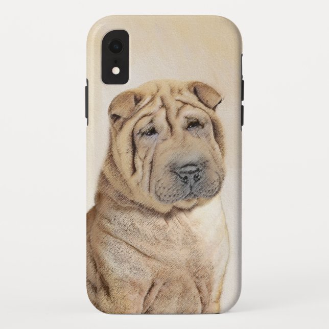 Shar Pei Painting - Cute Original Dog Art Case-Mate iPhone Case (Back)