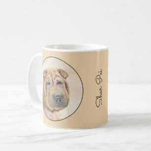 Shar Pei Painting - Cute Original Dog Art Coffee Mug