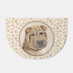 Shar Pei Painting - Cute Original Dog Art Doormat
