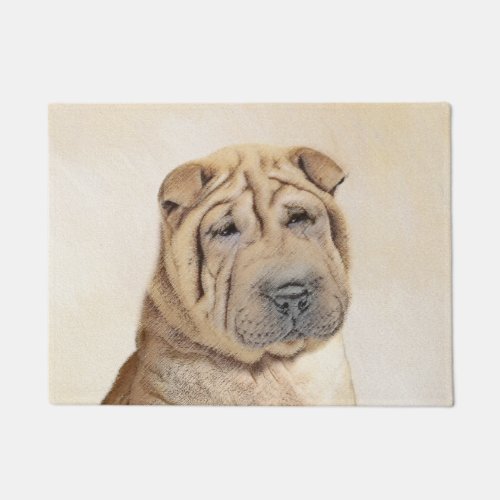 Shar Pei Painting _ Cute Original Dog Art Doormat