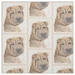 Shar Pei Painting - Cute Original Dog Art Fabric