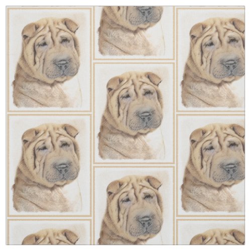 Shar Pei Painting _ Cute Original Dog Art Fabric