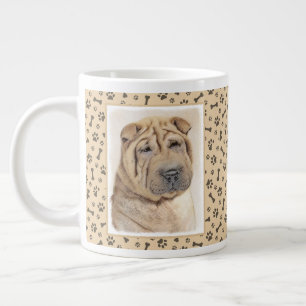 Shar Pei Painting - Cute Original Dog Art Giant Coffee Mug