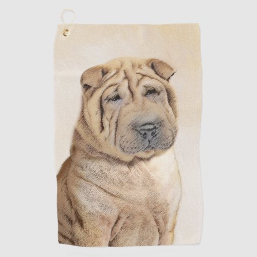 Shar Pei Painting _ Cute Original Dog Art Golf Towel