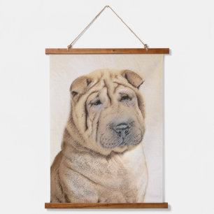Shar Pei Painting - Cute Original Dog Art Hanging Tapestry