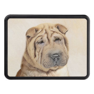Shar Pei Painting - Cute Original Dog Art Hitch Cover