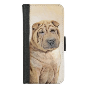 Shar Pei Painting - Cute Original Dog Art iPhone 8/7 Wallet Case
