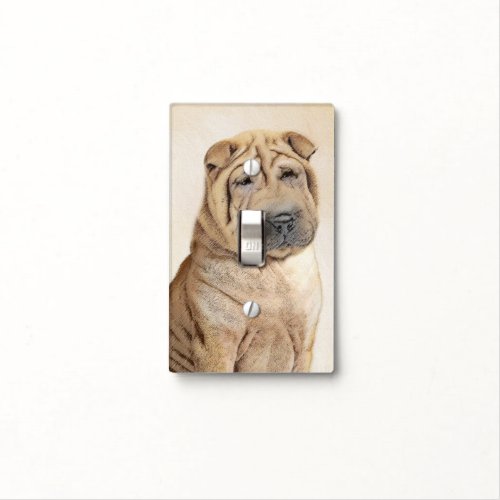 Shar Pei Painting _ Cute Original Dog Art Light Switch Cover