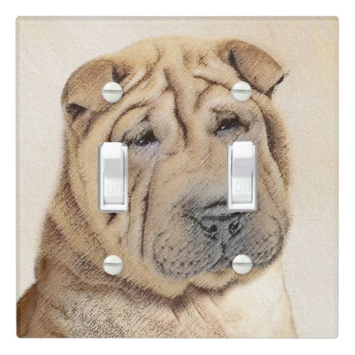 Shar Pei Painting _ Cute Original Dog Art Light Switch Cover