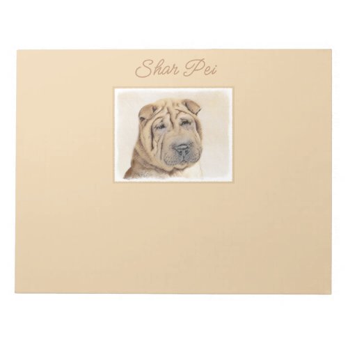 Shar Pei Painting _ Cute Original Dog Art Notepad