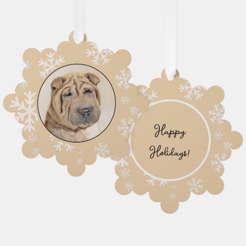 Shar Pei Painting _ Cute Original Dog Art Ornament Card