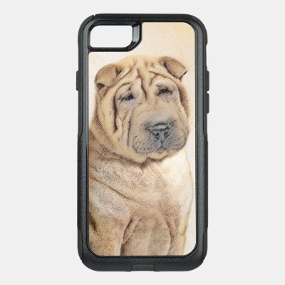 Shar Pei Painting - Cute Original Dog Art OtterBox Commuter iPhone SE/8/7 Case