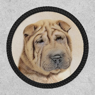Shar Pei Painting - Cute Original Dog Art Patch