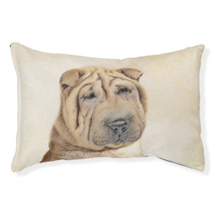 Shar Pei Painting - Cute Original Dog Art Pet Bed