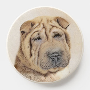 Shar Pei Painting - Cute Original Dog Art PopSocket