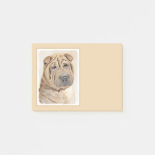 Shar Pei Painting - Cute Original Dog Art Post-it Notes