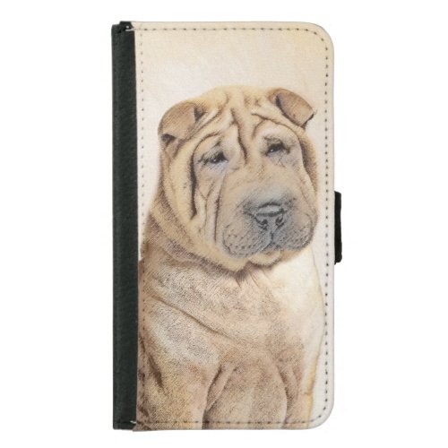 Shar Pei Painting _ Cute Original Dog Art Samsung Galaxy S5 Wallet Case