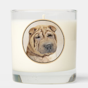 Shar Pei Painting - Cute Original Dog Art Scented Candle