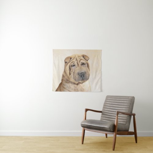 Shar Pei Painting _ Cute Original Dog Art Tapestry