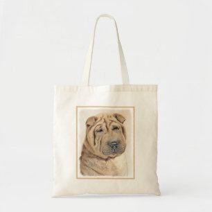 Shar Pei Painting - Cute Original Dog Art Tote Bag