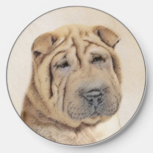 Shar Pei Painting - Cute Original Dog Art Wireless Charger