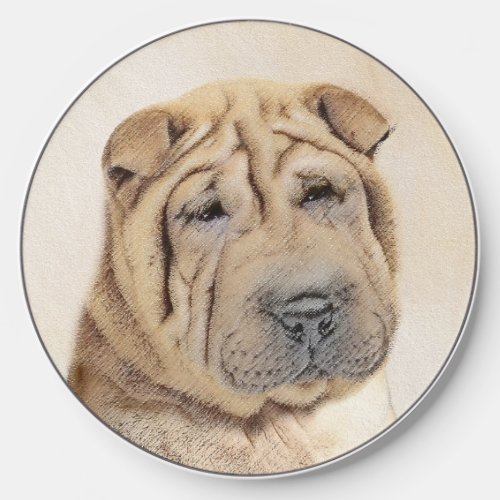 Shar Pei Painting _ Cute Original Dog Art Wireless Charger