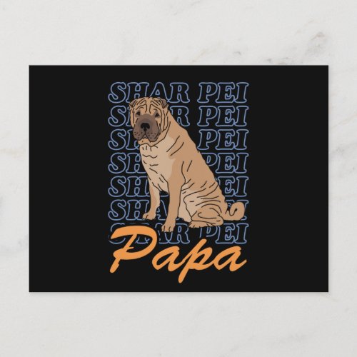 Shar Pei Papa  Dog Owner Shar_Peis Postcard