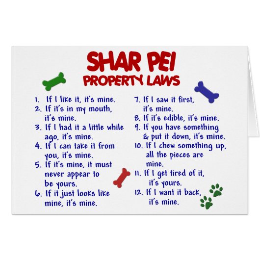 SHAR PEI Property Laws 2 Cards (Front Horizontal)