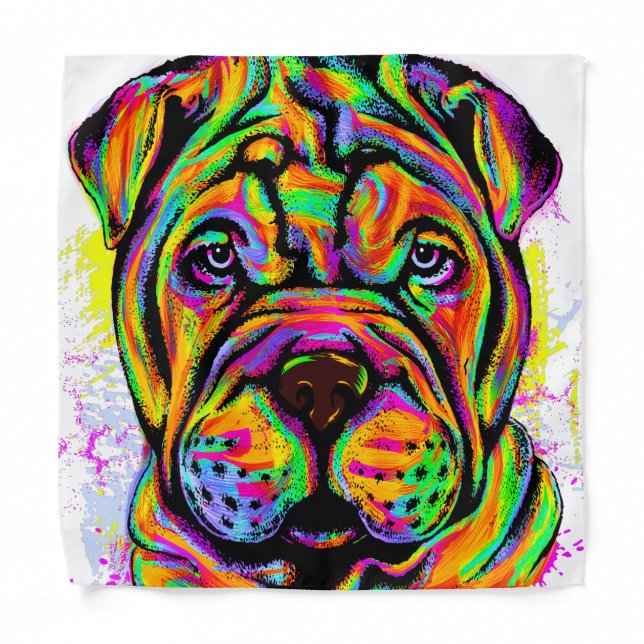 Shar Pei Puppy Dog Lifestyle  Bandana (Front)