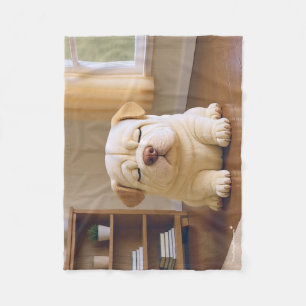 Shar Pei Puppy - Soft Serenity by WangWang Fleece Blanket
