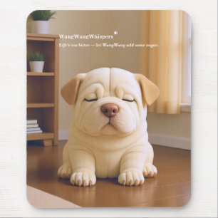 Shar Pei Puppy - Soft Serenity by WangWang Mouse Pad