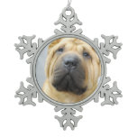 Shar Pei Snowflake Pewter Christmas Ornament