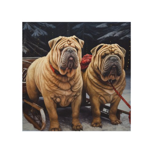 Shar Pei Snowy Sleigh Christmas Decor