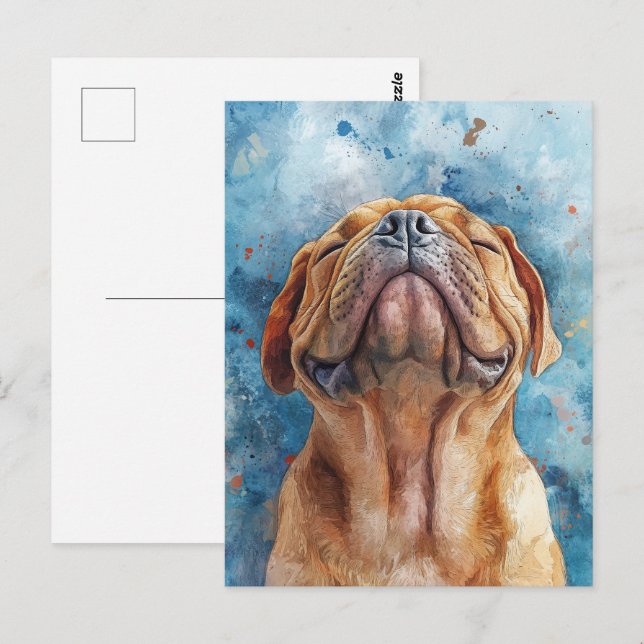Shar Pei Watercolor Painting Postcard (Front/Back)