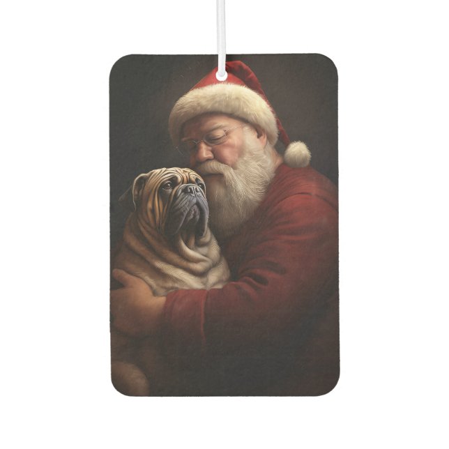 Shar Pei With Santa Claus Festive Christmas  Air Freshener (Front)