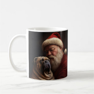 Shar Pei With Santa Claus Festive Christmas Coffee Mug