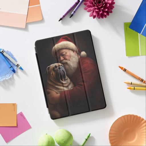 Shar Pei With Santa Claus Festive Christmas  iPad Air Cover