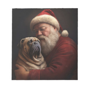 Shar Pei With Santa Claus Festive Christmas Notepad